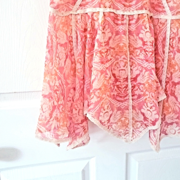 Free People red floral handkerchief slip - Picture 4 of 6